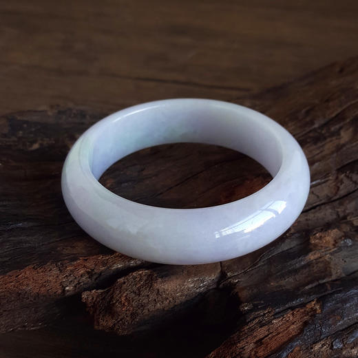 【天然正品】天然正桩细腻糯种春带彩紫罗兰飘绿57.5号翡翠手镯231225AK46 商品图7