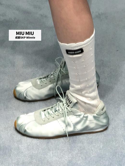 缪缪 缎面芭蕾德训鞋休闲鞋(DBG) 商品图5