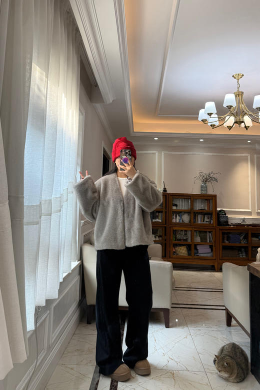 13-3 现货发 极限特惠 大爆款 要等 ed人造皮草 轻盈保暖外套 有三搭扣 我穿L宽松如图 商品图5