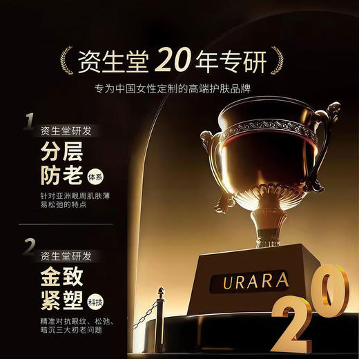 悠莱焕源肌活金致紧塑眼霜 15g 【抚纹】×【紧致】 针对干燥粗糙、松弛、各类皱纹等眼周肌肤问题 商品图3