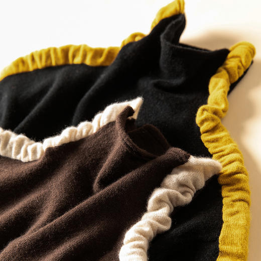 100%baby小山羊绒拼接长袖秋冬加厚百搭上衣女羊绒衫BABY250517 商品图4