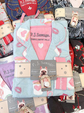 P.J.Sawage秋冬双面磨毛保暖睡衣套装女 轻柔棉质月子服家居服pjs