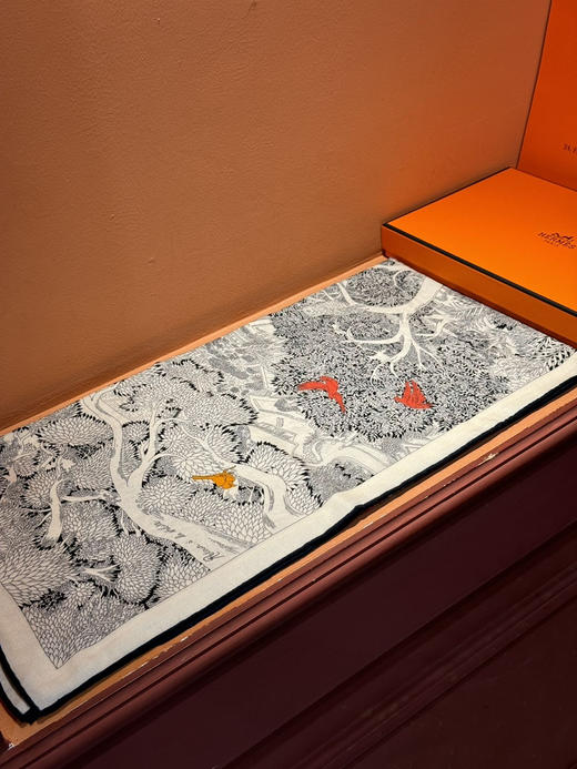 秋冬特惠💰420 爱马仕围巾 秋冬搭配利器 双面同色 版真丝羊绒披肩！ 商品图5