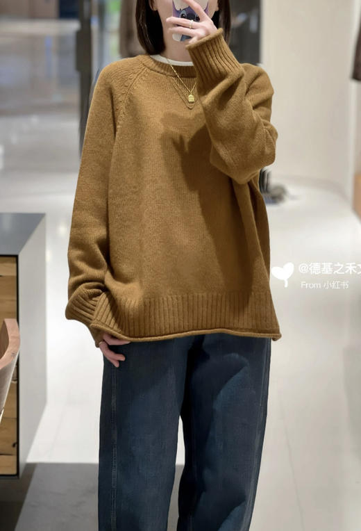 13-2渠道货 夯实重磅 马鞍肩+倒三角 小禾 合股羊绒 宽松箱式 针织套头衫 商品图4