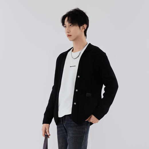 【新品上新】HX 春季翻领开胸毛衫S107610002101 商品图4