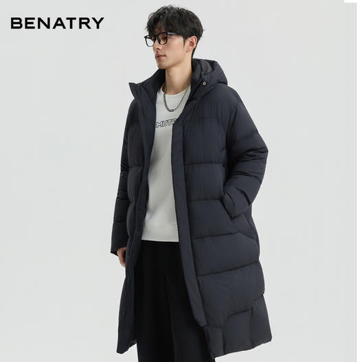 BENATRY贝纳川男女同款长款休闲保暖防风90绒立体裁剪羽绒服外套新款EGF405309402 商品图3