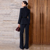IWY/藏青色高级感雪尼尔立领西装套装女秋冬职业装老钱风修身西服正装CP2594 商品缩略图4