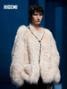 HIDEMI 进口新西兰长毛羊羔毛环保未染色皮毛一体外套 自然白 商品缩略图0
