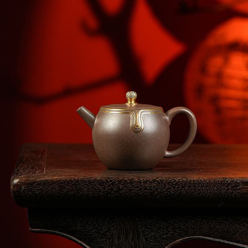 龙德堂陶艺 汤宣武 作品《好运接踵而至》原矿青段·柴烧 150cc 库存请咨询客服