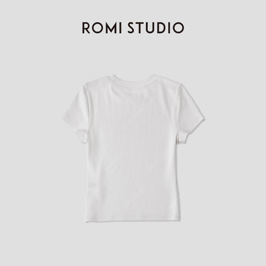 ROMI STUDIO“简约舒适”加绒磨毛贴身小版圆领T恤 RWCASG5690 商品图1