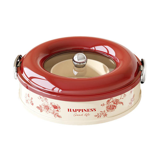 【新年礼物】家用中古风可旋转高颜值果盘 密封零食坚果收纳盒新款家用干果盘 商品图4