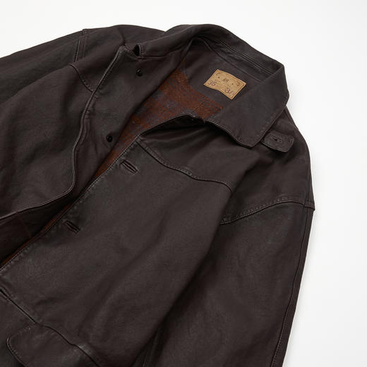 ROMI STUDIO“棕标系列”土耳其进口牛皮小方立领皮衣 RWCAWT4824 商品图4