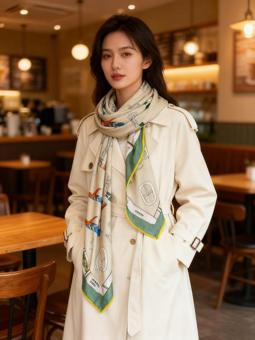 秋冬特惠💰420 爱马仕围巾 羊绒新款 买了都说好看 推荐 爱马仕双面同色羊绒方巾 商品图1