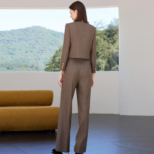 IWY/棕色羊毛西装套装女秋冬高级感总裁职业装三件套通勤正装CPM2485 商品图4
