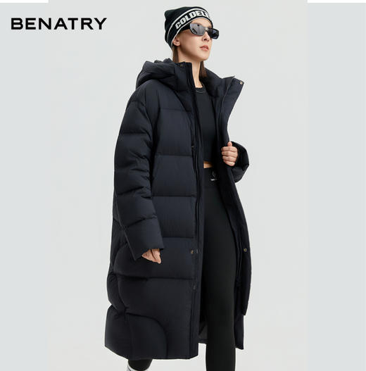 BENATRY贝纳川男女同款长款休闲保暖防风90绒立体裁剪羽绒服外套新款EGF405309402 商品图5