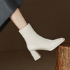 【预售5天】法式方头粗跟靴子女通勤百搭显瘦高跟小短靴DTN&A08-19 商品缩略图0