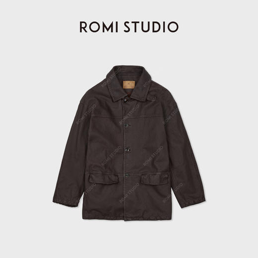 ROMI STUDIO“棕标系列”土耳其进口牛皮小方立领皮衣 RWCAWT4824 商品图2