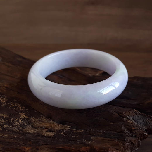 【天然正品】天然正桩细腻糯种春带彩紫罗兰飘绿57.5号翡翠手镯231225AK46 商品图6