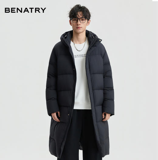 BENATRY贝纳川男女同款长款休闲保暖防风90绒立体裁剪羽绒服外套新款EGF405309402 商品图2