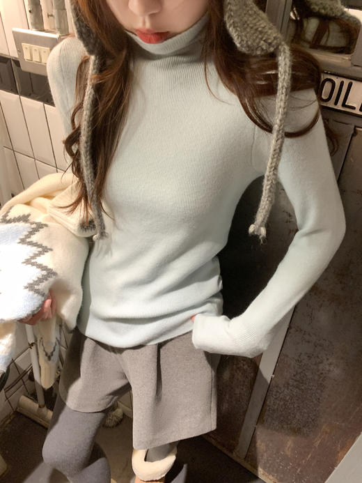 <曾小咸推荐>现货秒杀 ！微信超特价！韩系米白撞蓝灰毛衣 日常229.99 立减140 秒杀89.99！！ 商品图8