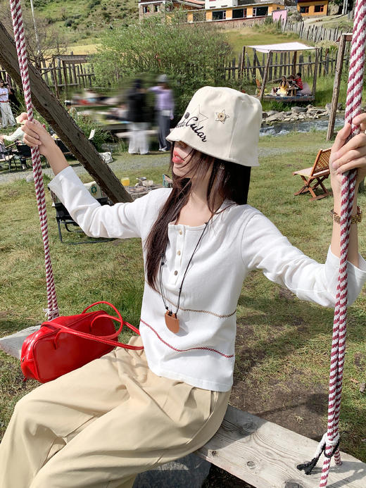 <曾小咸推荐>现货秒杀 ！微信超特价！韩版简约佰搭长袖T恤 日常129.99 立减60 秒杀69.99！！ 商品图5