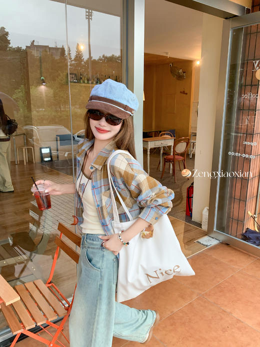 <曾小咸推荐>现货秒杀 ！微信超特价！韩系撞色格子衬衫 日常169.99 立减80 秒杀89.99！！花朵吊带背心 日常99.99 立减60 秒杀39.99！！ 商品图13