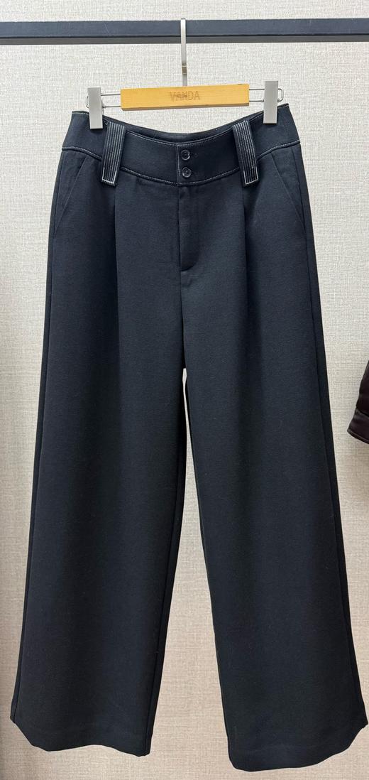 撞色羊毛阔腿裤 商品图0