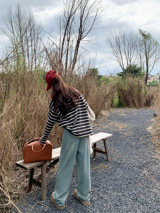 <曾小咸推荐>现货秒杀 ！微信超特价！韩系黑白条纹毛织T恤 日常159.99 立减80 秒杀79.99！！ 商品图8