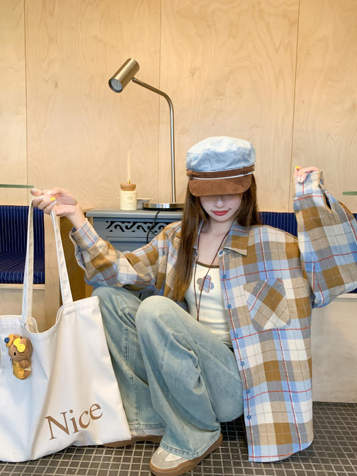 <曾小咸推荐>现货秒杀 ！微信超特价！韩系撞色格子衬衫 日常169.99 立减80 秒杀89.99！！花朵吊带背心 日常99.99 立减60 秒杀39.99！！ 商品图7