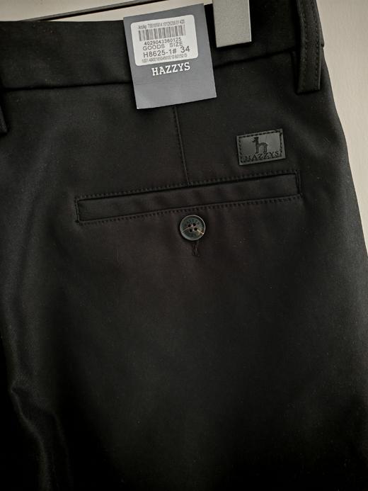 Hazzys哈吉斯男装冬季新款纯色磨毛长裤商务休闲裤 商品图3