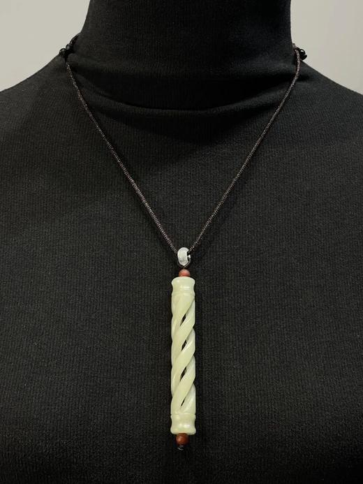 和田白玉镂雕螺旋纹管勒子，顺丰包邮 商品图5