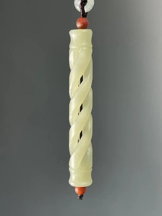 和田白玉镂雕螺旋纹管勒子，顺丰包邮 商品图11