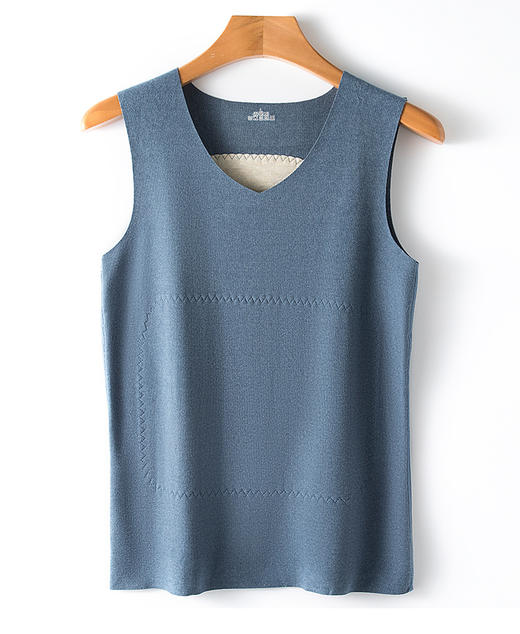 【超值2件❗️蚕丝护肚保暖背心】桑蚕丝+绵羊毛 更加保暖，亲肤保暖色纱混纺，无痕随意裁工艺，不易起球不易褪色，男士内衣加绒加厚双面绒发热打底衫QQ 商品图6