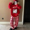 【GZ】无忧购中国红卡通图案喜气半边绒新年必备家居服套装女（现货48小时内发货) 商品缩略图2