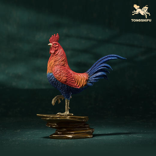 铜师傅《大吉大利》客厅办公室铜鸡摆件 家居装饰工艺品 商品图0