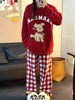 【GZ】无忧购中国红卡通图案喜气半边绒新年必备家居服套装女（现货48小时内发货) 商品缩略图1