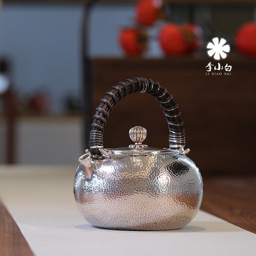 李小白银壶 纯银9999泡茶银壶 纯银泡茶壶 泡茶银壶 烧水银壶 螺之韵 商品图1