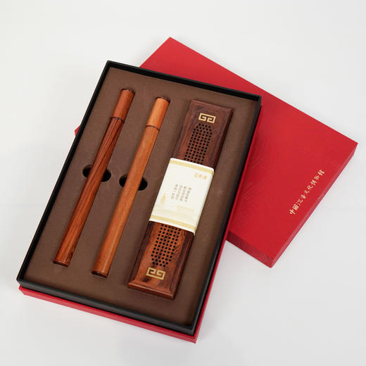 中国沉香文化博物馆 【红色回纹三件套礼盒】红土沉香线香礼盒 商品图1