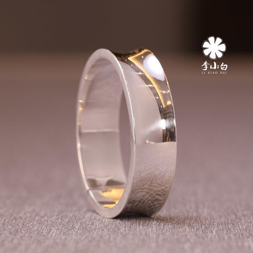 李小白9999纯银手镯 纯手工纯银手镯 光面内凹纯银镯 银饰品手环 商品图0