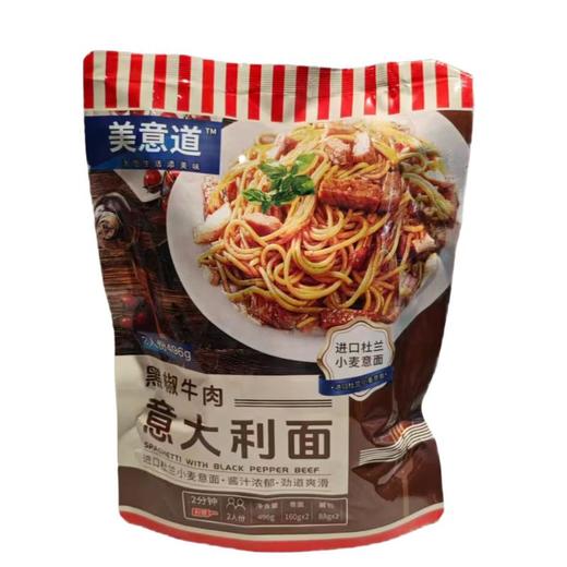 美意道 黑椒牛肉意大利面二人份496g/包 商品图0