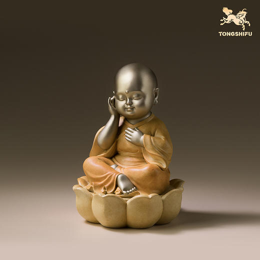 铜师傅《四不小和尚》客厅工位佛像铜摆件 家居装饰工艺品 商品图3