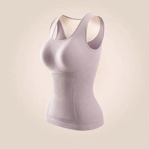 【自带胸垫❗️全羊毛绒发热保暖背心】6种纤维轻盈贴合不臃肿，精准控温一路暖和，固定杯垫机洗不跑位，软硅胶条承托防下垂，带胸垫打底加绒加厚内衣塑身美体护颈肚QQ 商品图8