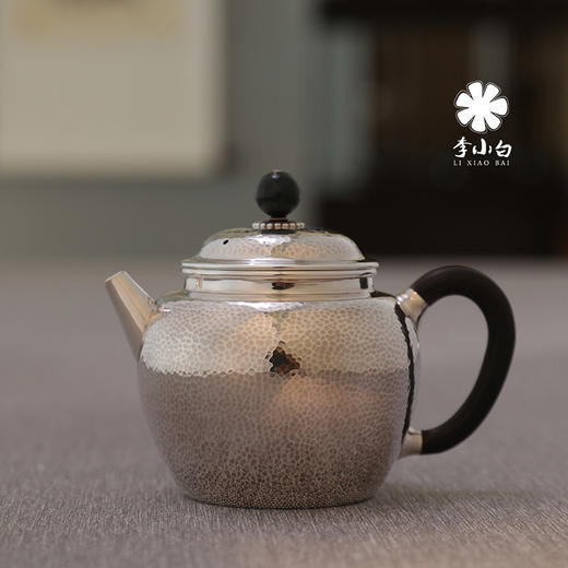 李小白银壶 纯银9999银壶 秋月小泡壶 纯手工银壶 泡茶银壶 商品图2