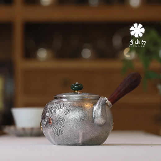 李小白银壶 纯银9999泡茶银壶 纯银泡茶壶 泡茶银壶 烧水银壶 六方福禄泡壶 商品图1