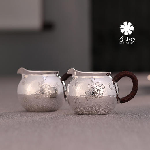 李小白 纯银茶配 纯银9999 纯手工制作 纯银公杯 公道杯 纯银茶海 商品图4