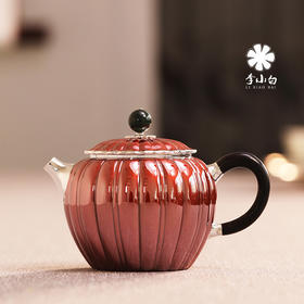 李小白银壶 纯银9999泡茶壶 纯手工制作 铜包银菊瓣泡壶