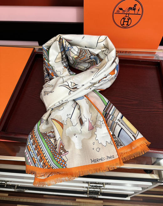 秋冬特惠💰400 新款 爱马仕围巾【双面同色】太美了 商品图4