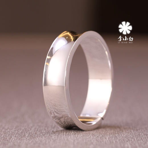 李小白9999纯银手镯 纯手工纯银手镯 光面内凹纯银镯 银饰品手环 商品图1