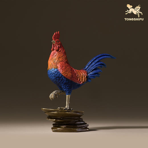 铜师傅《大吉大利》客厅办公室铜鸡摆件 家居装饰工艺品 商品图1