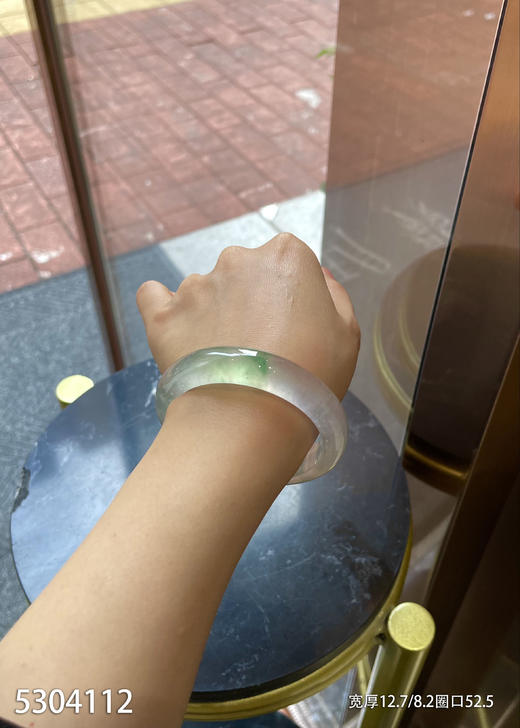 玻璃种飘翠手镯【5304112】圈口52.5~具体价格微信咨询 商品图3